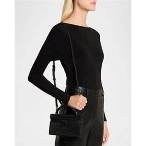 Michael Kors Gilly Extra Small Crystal Leather Trunk Bag Black